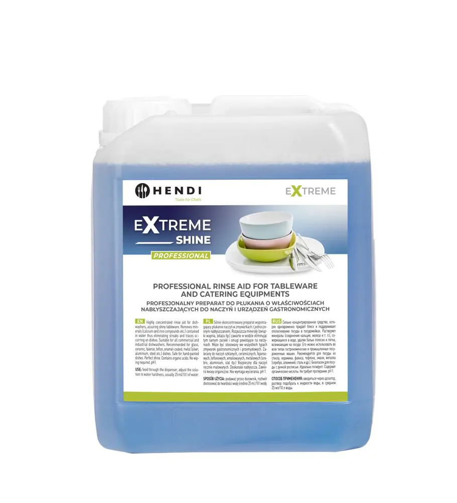 975022_OBW_2022_01_IMGP7816 Extreme Shine Profesionálny oplachovací prostriedok s leštiacimi vlastnosťami na riad a gastronomické zariadenia, HENDI, 5 l – Obrázok 2